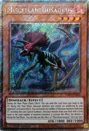 Miscellaneousaurus (Platinum Secret Rare) (RA04-EN022) - Quarter Century Stampede Platinum Secret Rare 1st Edition