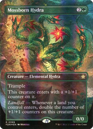 Mossborn Hydra (Borderless) (Mana Foil) - 0399 - Foil