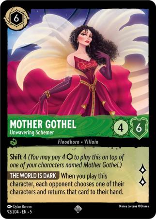 Mother Gothel - Unwavering Schemer - 092/204 - Super Rare Cold Foil