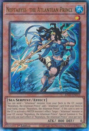 Neptabyss, the Atlantean Prince (PUR) (RA03-EN013) - Quarter Century Bonanza Prismatic Ultimate Rare 1st Edition