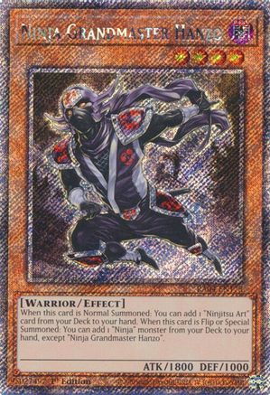 Ninja Grandmaster Hanzo (Platinum Secret Rare) (RA04-EN173) - Quarter Century Stampede Platinum Secret Rare 1st Edition