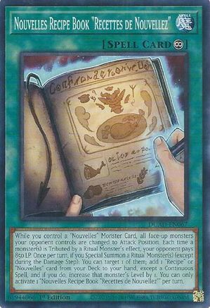 Nouvelles Recipe Book "Recettes de Nouvellez" (DUAD-EN067) - Duelist's Advance Common / Short Print 1st Edition