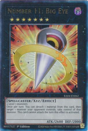 Number 11: Big Eye (PUR) (RA04-EN062) - Quarter Century Stampede Prismatic Ultimate Rare 1st Edition