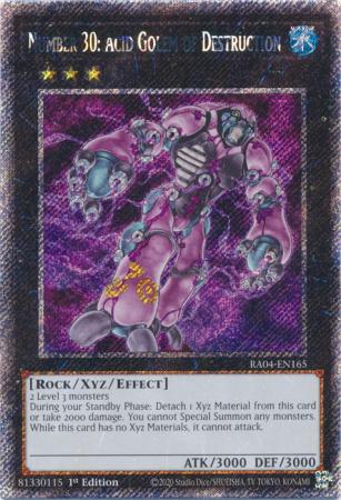 Number 30: Acid Golem of Destruction (Platinum Secret Rare) (RA04-EN165) - Quarter Century Stampede Platinum Secret Rare 1st Edition
