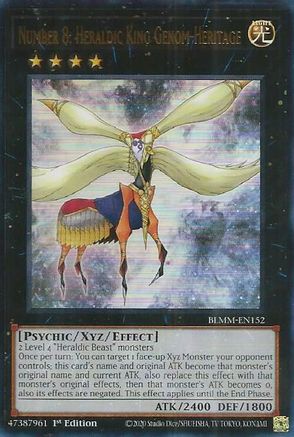 Number 8: Heraldic King Genom-Heritage (BLMM-EN152) - Battles of Legend: Monster Mayhem Ultra Rare 1st Edition
