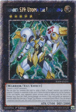 Number S39: Utopia the Lightning (Platinum Secret Rare) (RA04-EN251) - Quarter Century Stampede Platinum Secret Rare 1st Edition