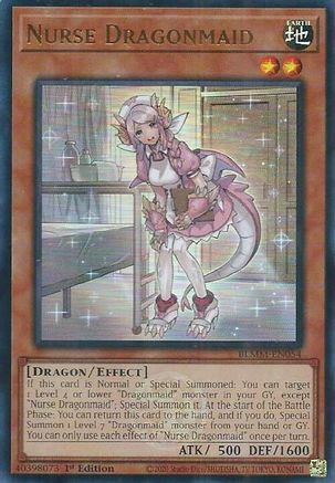 Nurse Dragonmaid (BLMM-EN054) - Battles of Legend: Monster Mayhem Ultra Rare 1st Edition