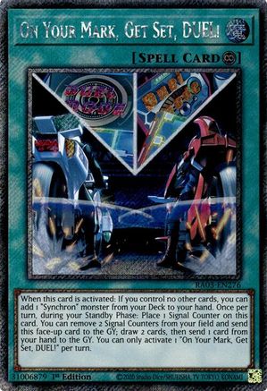 On Your Mark, Get Set, DUEL! (Platinum Secret Rare) (RA03-EN276) - Quarter Century Bonanza Platinum Secret Rare 1st Edition