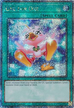 One for One (Alternate Art) (Quarter Century Secret Rare) (RA03-EN056) - Quarter Century Bonanza Quarter Century Secret Rare 1st Edition