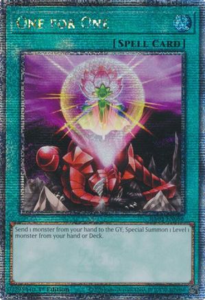 One for One (Quarter Century Secret Rare) (RA03-EN056) - Quarter Century Bonanza Quarter Century Secret Rare 1st Edition