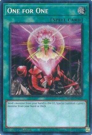 One for One (Secret Rare) (RA03-EN056) - Quarter Century Bonanza Secret Rare 1st Edition