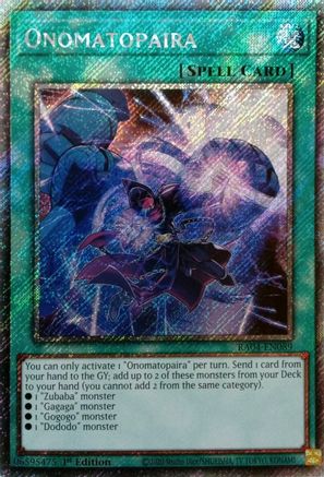 Onomatopaira (Platinum Secret Rare) (RA04-EN089) - Quarter Century Stampede Platinum Secret Rare 1st Edition