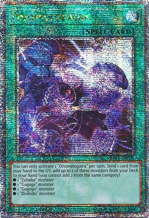 Onomatopaira (Quarter Century Secret Rare) (RA04-EN089) - Quarter Century Stampede Quarter Century Secret Rare 1st Edition