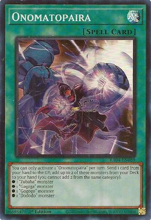 Onomatopaira (RA04-EN089) - Quarter Century Stampede Super Rare 1st Edition