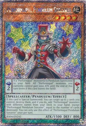Performapal Pendulum Sorcerer (Platinum Secret Rare) (RA04-EN242) - Quarter Century Stampede Platinum Secret Rare 1st Edition