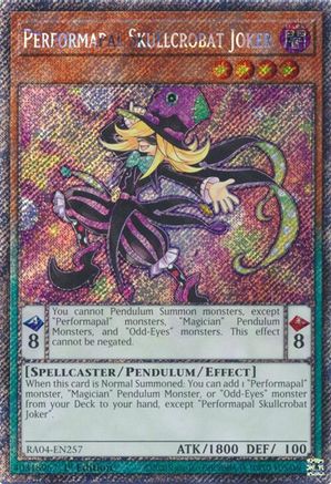 Performapal Skullcrobat Joker (Platinum Secret Rare) (RA04-EN257) - Quarter Century Stampede Platinum Secret Rare 1st Edition