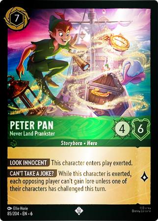 Peter Pan - Never Land Prankster - 85/204 - Super Rare Cold Foil