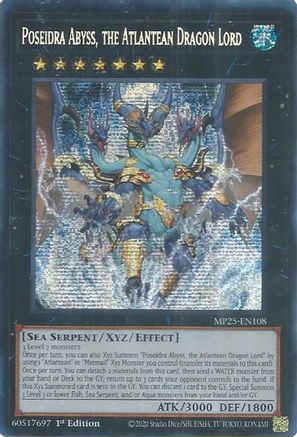 Poseidra Abyss, the Atlantean Dragon Lord (MP25-EN108) - 2025 Mega-Pack Prismatic Secret Rare 1st Edition