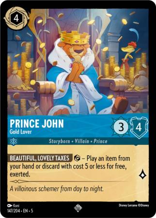 Prince John - Gold Lover - 147/204 - Super Rare Cold Foil