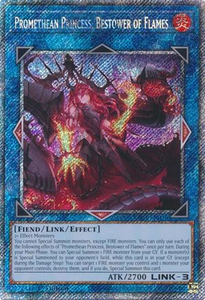 Promethean Princess, Bestower of Flames (Platinum Secret Rare) (RA03-EN050) - Quarter Century Bonanza Platinum Secret Rare 1st Edition