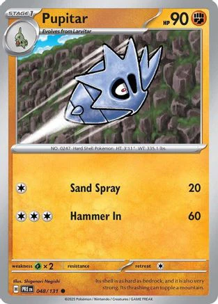 Pupitar 048/131  - Reverse Holofoil SV Prismatic Evolutions - Common
