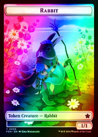 Rabbit // Soldier Double-Sided Token - 5 // 6 - Foil