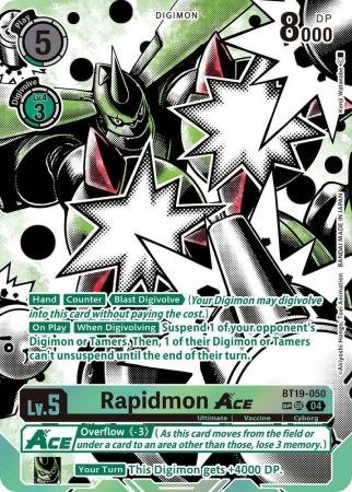 Rapidmon ACE (Textured) - BT19-050 SR - Super Rare