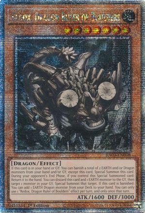 Redox, Dragon Ruler of Boulders (Quarter Century Secret Rare) (RA03-EN008) - Quarter Century Bonanza Quarter Century Secret Rare 1st Edition