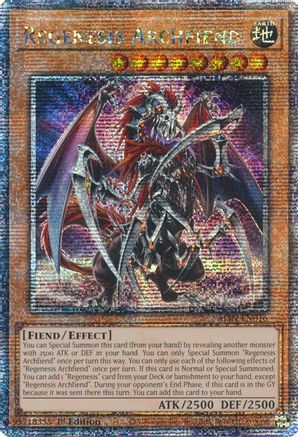 Regenesis Archfiend (Quarter Century Secret Rare) (ALIN-EN016) - Alliance Insight Quarter Century Secret Rare 1st Edition