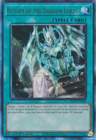 Return of the Dragon Lords (PUR) (RA03-EN060) - Quarter Century Bonanza Prismatic Ultimate Rare 1st Edition