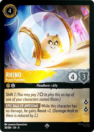 Rhino - Power Hamster - 030/204 - Super Rare Cold Foil