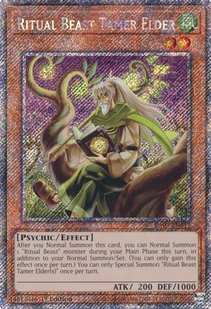 Ritual Beast Tamer Elder (Platinum Secret Rare) (RA03-EN012) - Quarter Century Bonanza Platinum Secret Rare 1st Edition