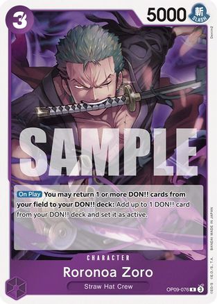 Roronoa Zoro - OP09-076 - Rare Foil