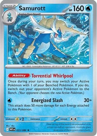 Samurott - 023/086 - Reverse Holo Rare