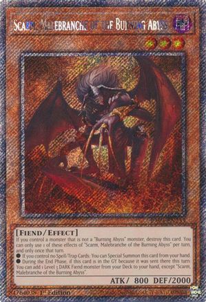 Scarm, Malebranche of the Burning Abyss (Platinum Secret Rare) (RA04-EN233) - Quarter Century Stampede Platinum Secret Rare 1st Edition