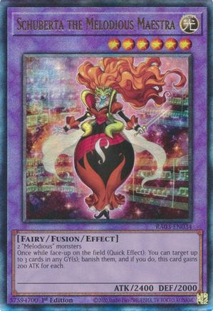 Schuberta the Melodious Maestra (PUR) (RA03-EN034) - Quarter Century Bonanza Prismatic Ultimate Rare 1st Edition