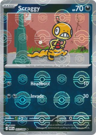 Scraggy (Poke Ball Pattern) - 057/086 - Common Reverse Holo