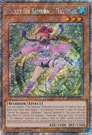Secret Six Samurai - Hatsume (Platinum Secret Rare) (RA03-EN016) - Quarter Century Bonanza Platinum Secret Rare 1st Edition