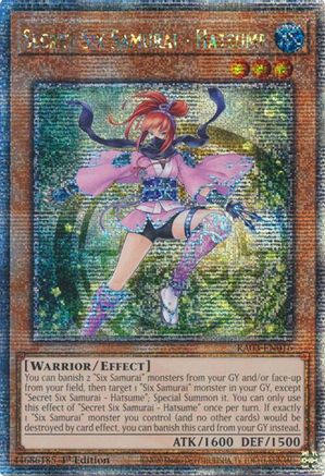 Secret Six Samurai - Hatsume (Quarter Century Secret Rare) (RA03-EN016) - Quarter Century Bonanza Quarter Century Secret Rare 1st Edition