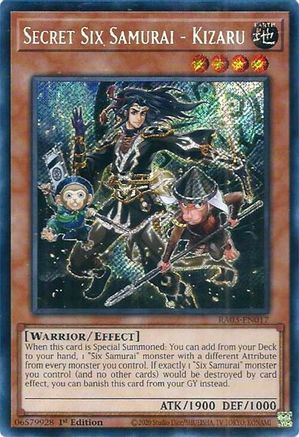 Secret Six Samurai - Kizaru (Secret Rare) (RA03-EN017) - Quarter Century Bonanza Secret Rare 1st Edition