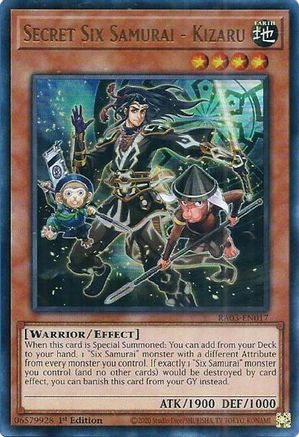 Secret Six Samurai - Kizaru (UR) (RA03-EN017) - Quarter Century Bonanza Ultra Rare 1st Edition