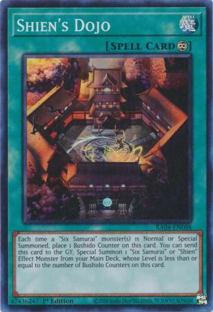 Shien's Dojo (RA04-EN088) - Quarter Century Stampede Super Rare 1st Edition