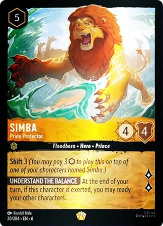 Simba - Pride Protector - 20/204 - Legendary Cold Foil