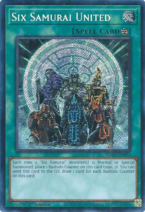 Six Samurai United (Secret Rare) (RA03-EN054) - Quarter Century Bonanza Secret Rare 1st Edition