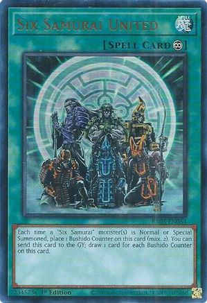 Six Samurai United (UR) (RA03-EN054) - Quarter Century Bonanza Ultra Rare 1st Edition