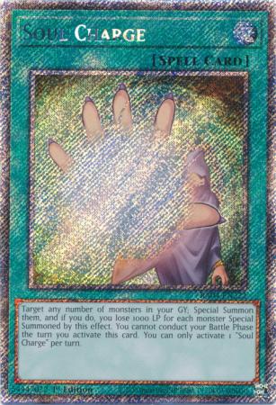 Soul Charge (Platinum Secret Rare) (RA04-EN222) - Quarter Century Stampede Platinum Secret Rare 1st Edition