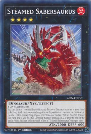 Steamed Sabersaurus (ALIN-EN050) - Alliance Insight Common / Short Print 1st Edition
