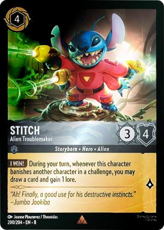 Stitch - Alien Troublemaker - 200/204 - Rare Cold Foil