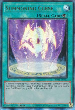 Summoning Curse (PUR) (RA03-EN057) - Quarter Century Bonanza Prismatic Ultimate Rare 1st Edition