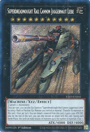Superdreadnought Rail Cannon Juggernaut Liebe (Secret Rare) (RA03-EN041) - Quarter Century Bonanza Secret Rare 1st Edition